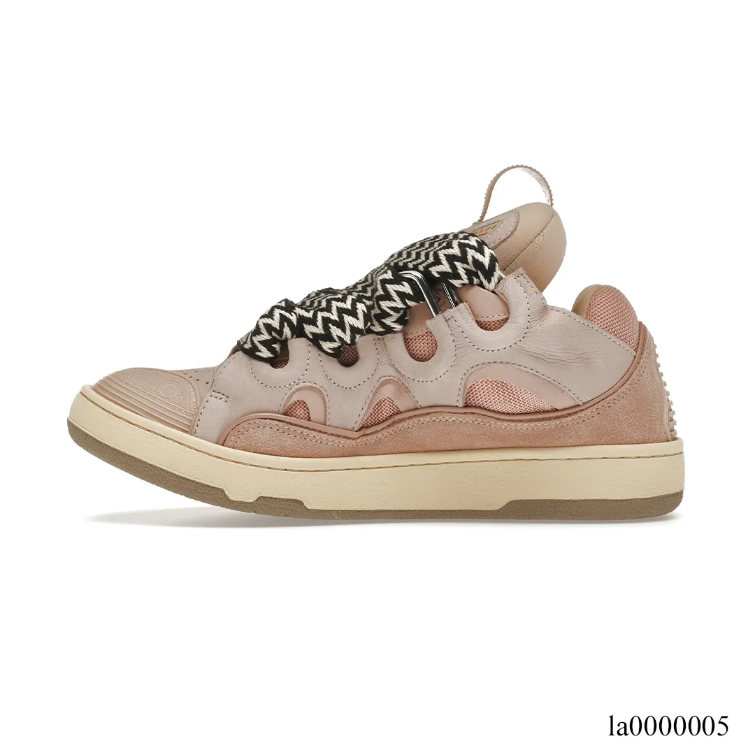 Lanvin Leather Curb Pink Shoes Sneakers - la0000005 - Image 2