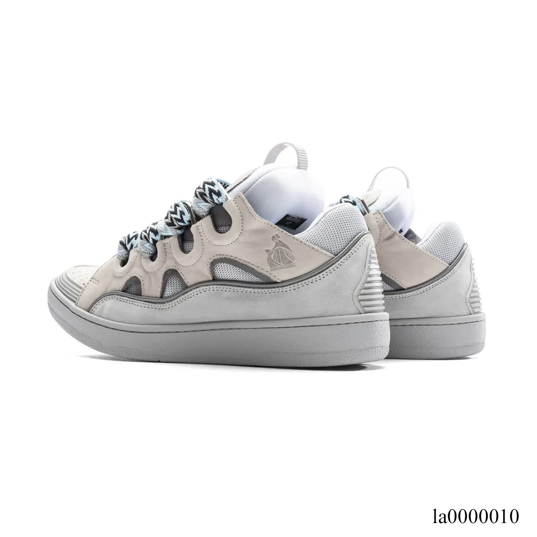 Lanvin Leather Curb Light Grey Blue Shoes Sneakers - la0000010 - Image 3