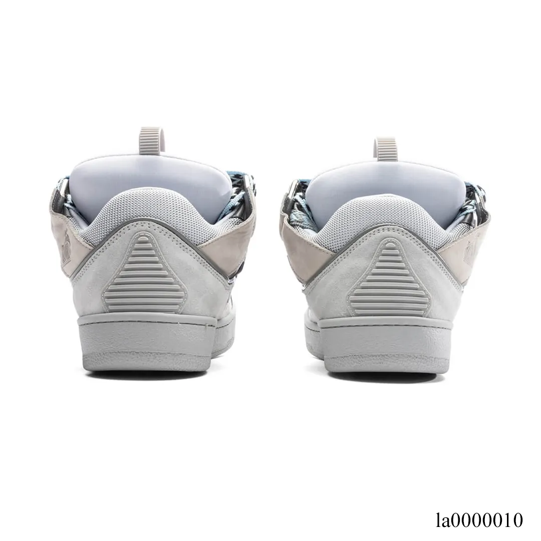 Lanvin Leather Curb Light Grey Blue Shoes Sneakers - la0000010 - Image 4