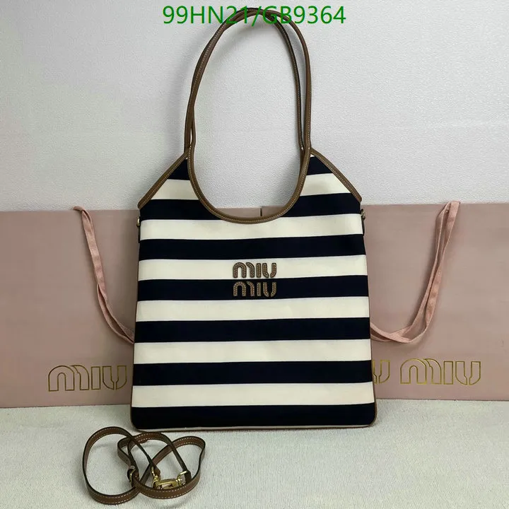 Alternative view of MM Ivy Striped Tote Bag in Black - MM0011
