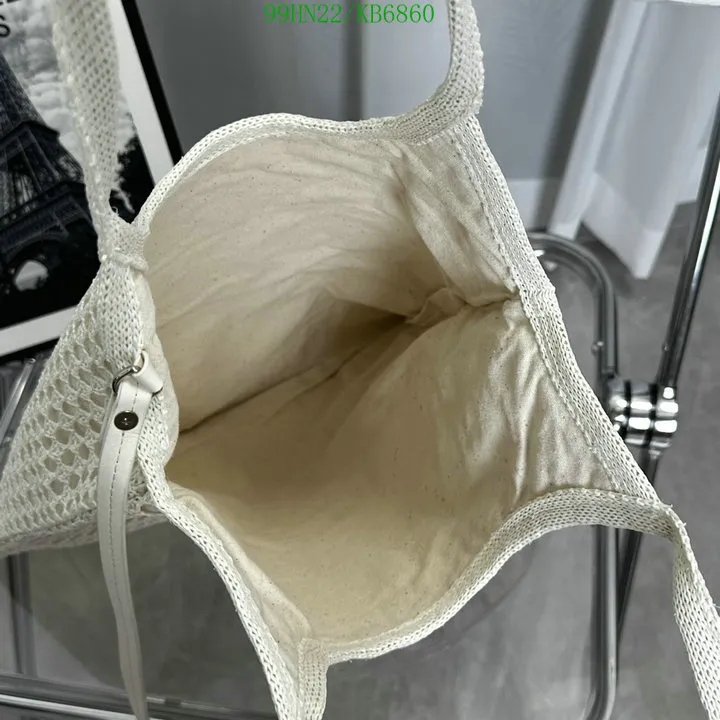 MM Ivy Raffia-Effect Linen Bag White/Beige - MM0015 - Image 5