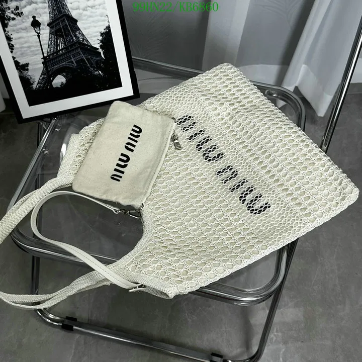 MM Ivy Raffia-Effect Linen Bag White/Beige - MM0015 - Image 6