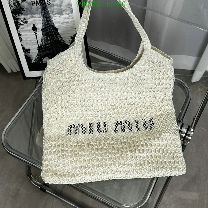 MM Ivy Raffia-Effect Linen Bag White/Beige - MM0015 - Image 4