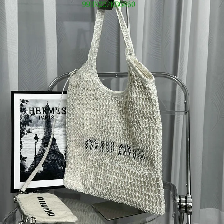 MM Ivy Raffia-Effect Linen Bag White/Beige - MM0015 - Image 10