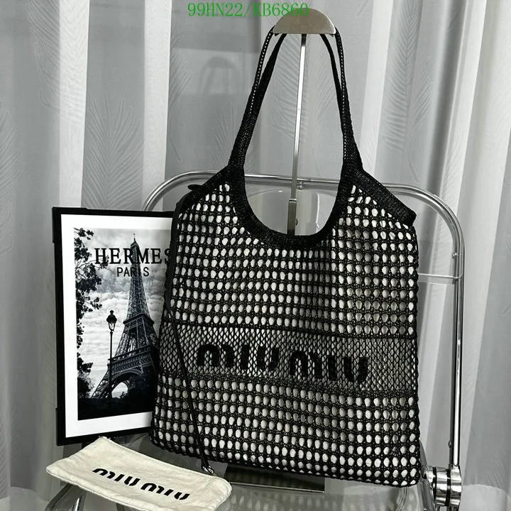 MM Ivy Raffia-Effect Linen Bag Black/Tan - MM0016 - Image 6