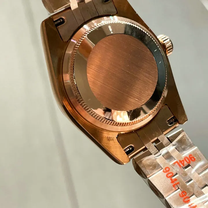 RL Datejust 31 278285RBR Everose Gold Deep Red Diamond 5-Leaf Custom - RL0021 - Image 5