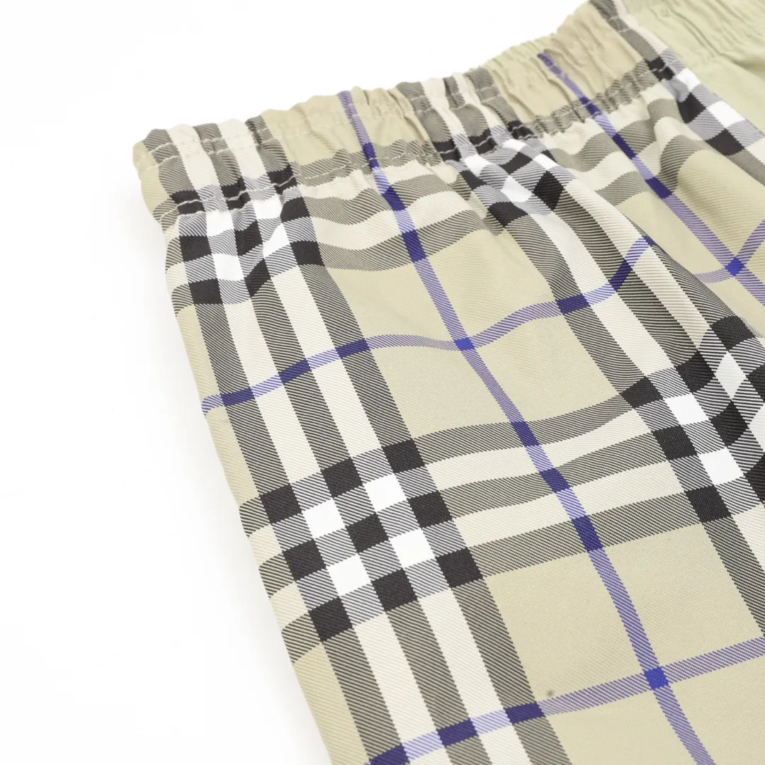 BUR Archive Check Panel Shorts in Beige Green - 374 - bbr0000374 - Image 4