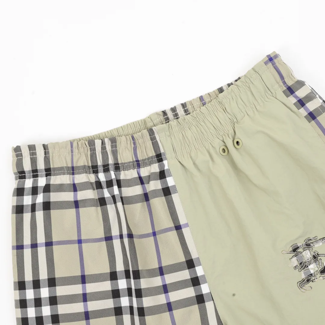 BUR Archive Check Panel Shorts in Beige Green - 374 - bbr0000374 - Image 3