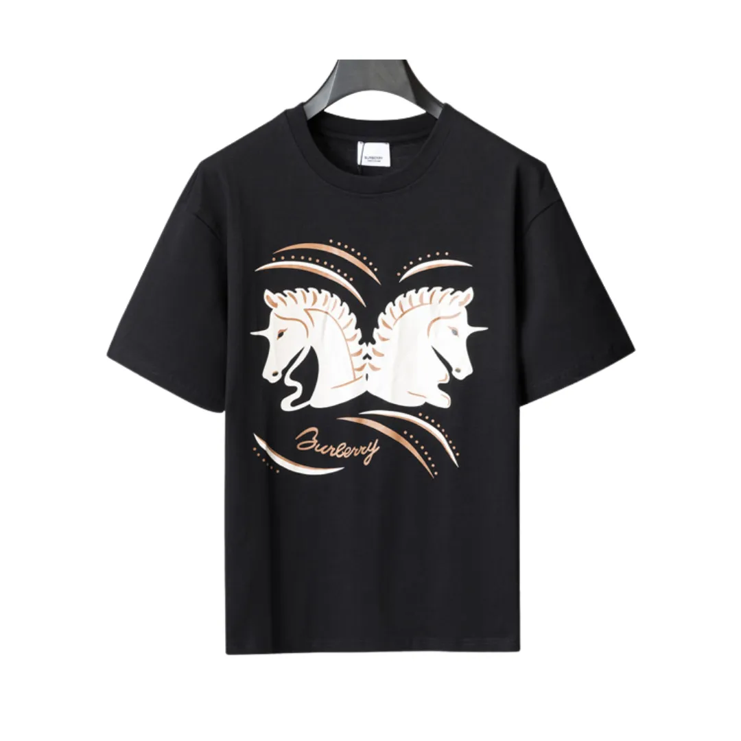 BUR Two Horses T-Shirt in Black - 388 - bbr0000388