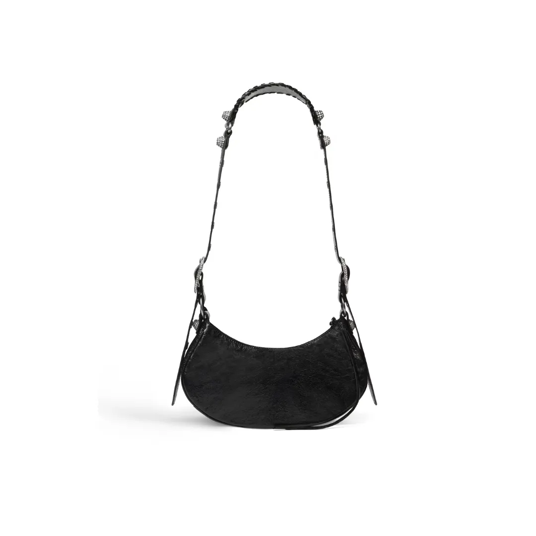 Alternative view of BLCG Le Cagole Shoulder Bag Black Aged Calfskin - 39 - bl0000039