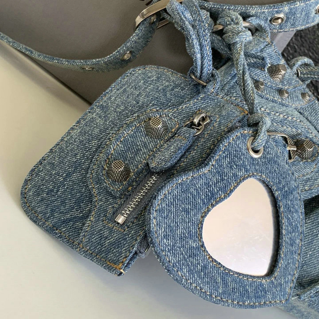 BLCG Le Cagole Light Blue Denim Shoulder Bag - BLCG0003 - Image 7