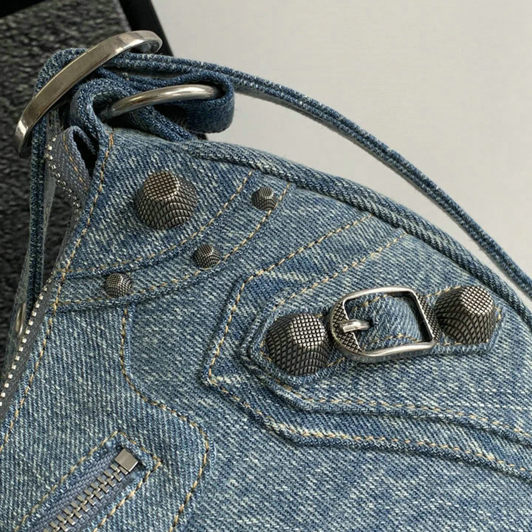 BLCG Le Cagole Light Blue Denim Shoulder Bag - BLCG0003 - Image 13