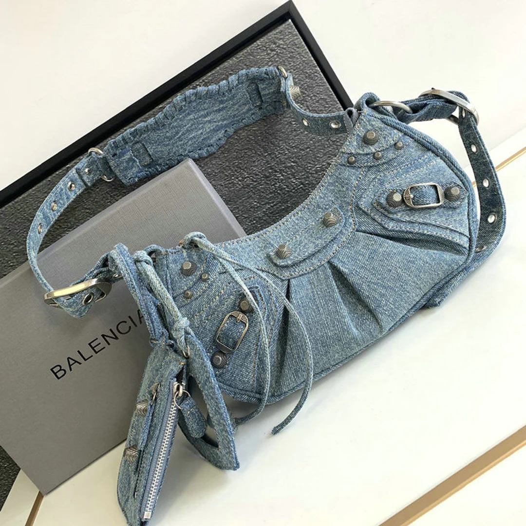 BLCG Le Cagole Light Blue Denim Shoulder Bag - BLCG0003 - Image 10