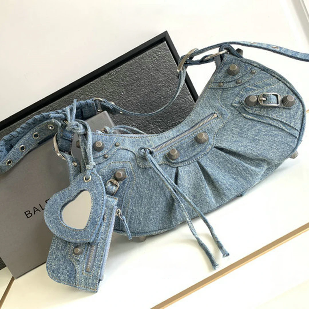 BLCG Le Cagole Light Blue Denim Shoulder Bag - BLCG0003 - Image 3