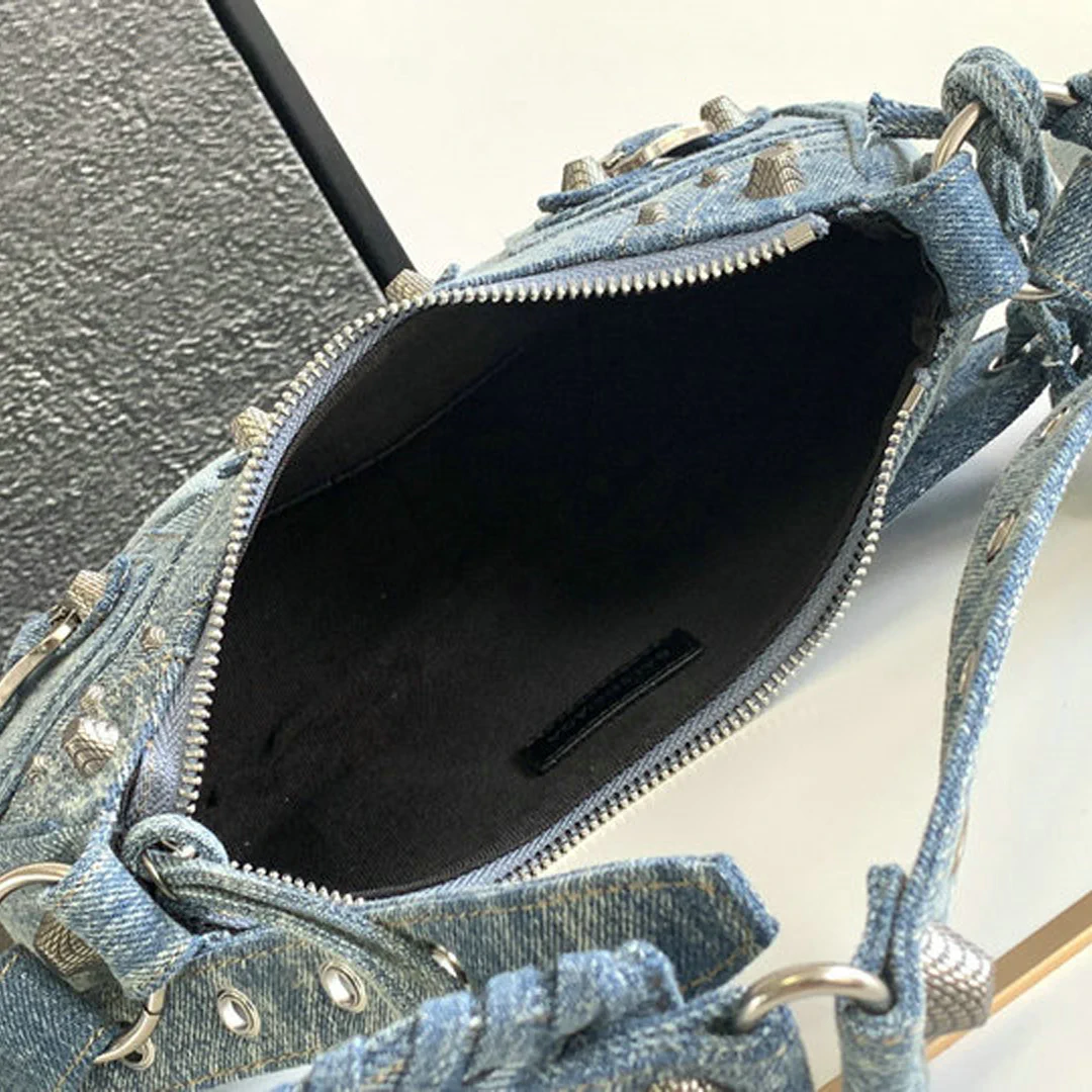 BLCG Le Cagole Light Blue Denim Shoulder Bag - BLCG0003 - Image 17