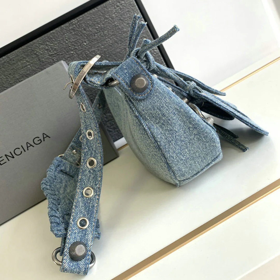 BLCG Le Cagole Light Blue Denim Shoulder Bag - BLCG0003 - Image 14