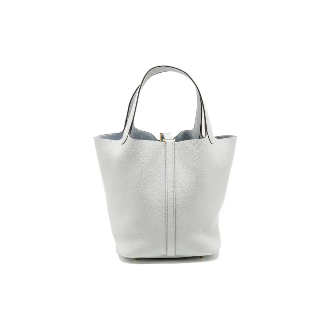 Alternative view of HM White Clemence Picotin Lock Bag  - 12- hm0000012