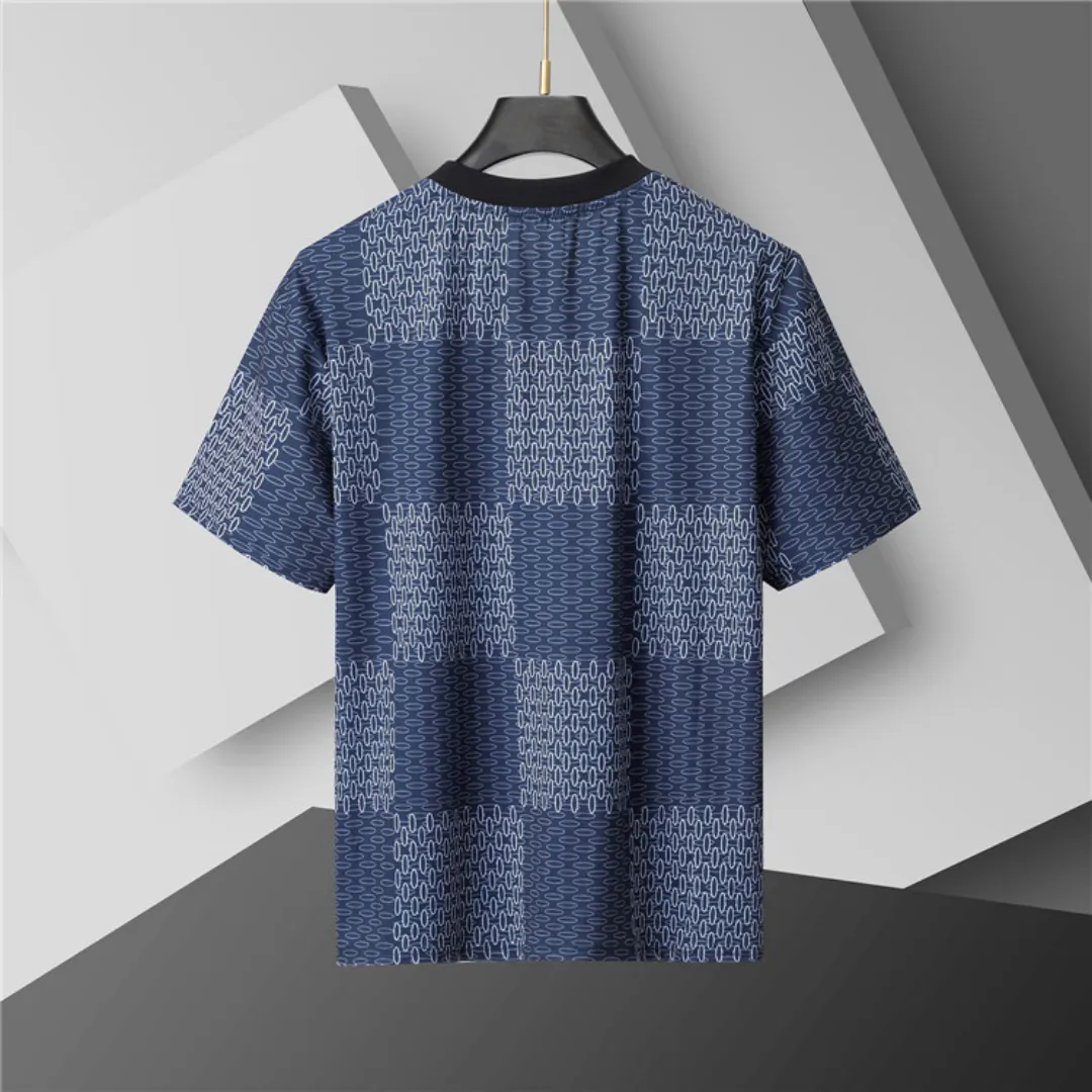 LOV Jacquard Damier T-Shirt in Dark Blue - lov0000772 - Image 3