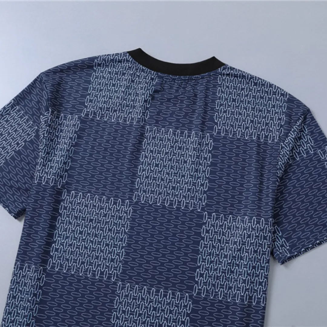 LOV Jacquard Damier T-Shirt in Dark Blue - lov0000772 - Image 9