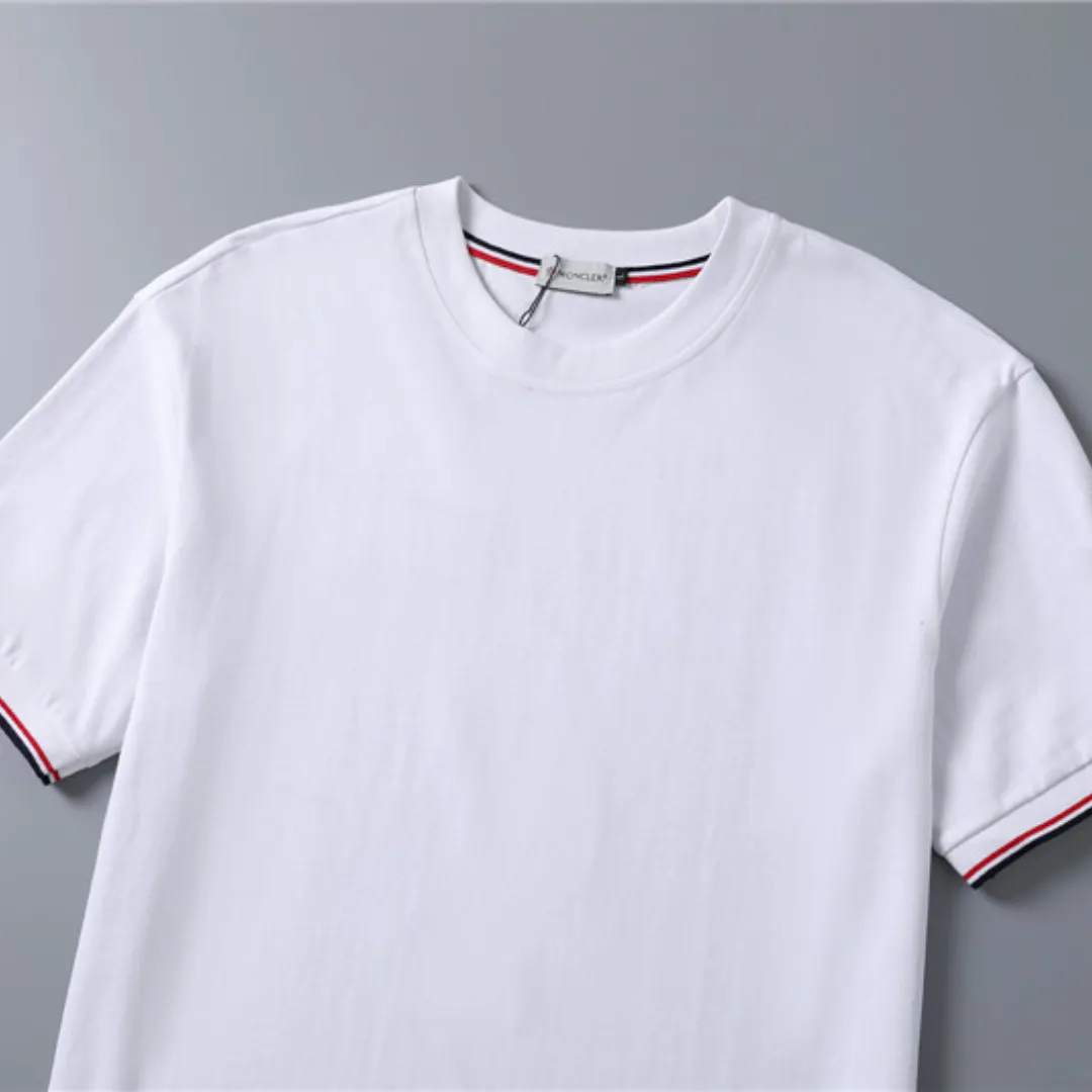 MC Tricolor Trimmed Cotton T-Shirt in White - 104 - mc0000104 - Image 5