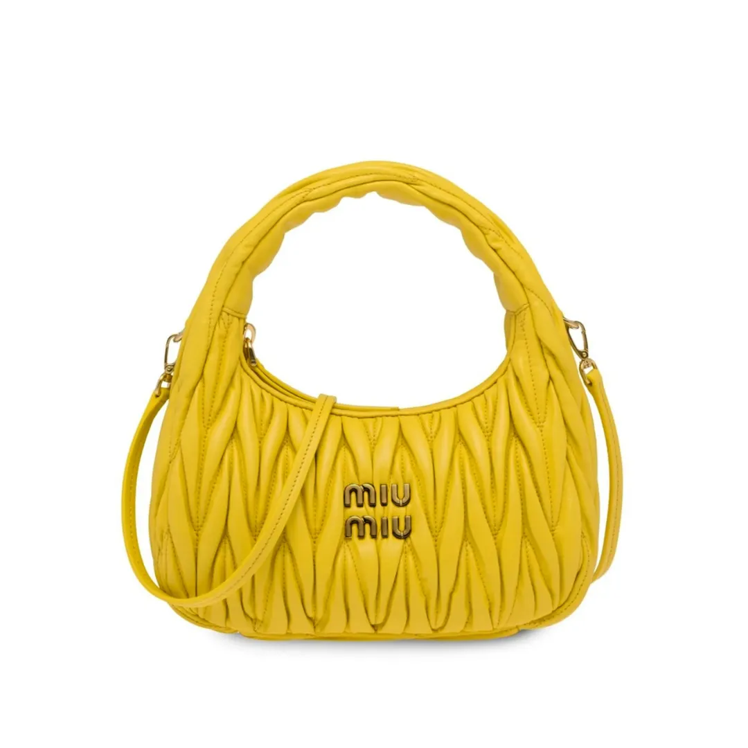 MM Wander Matelassé Nappa Leather Yellow Bag - MM0059
