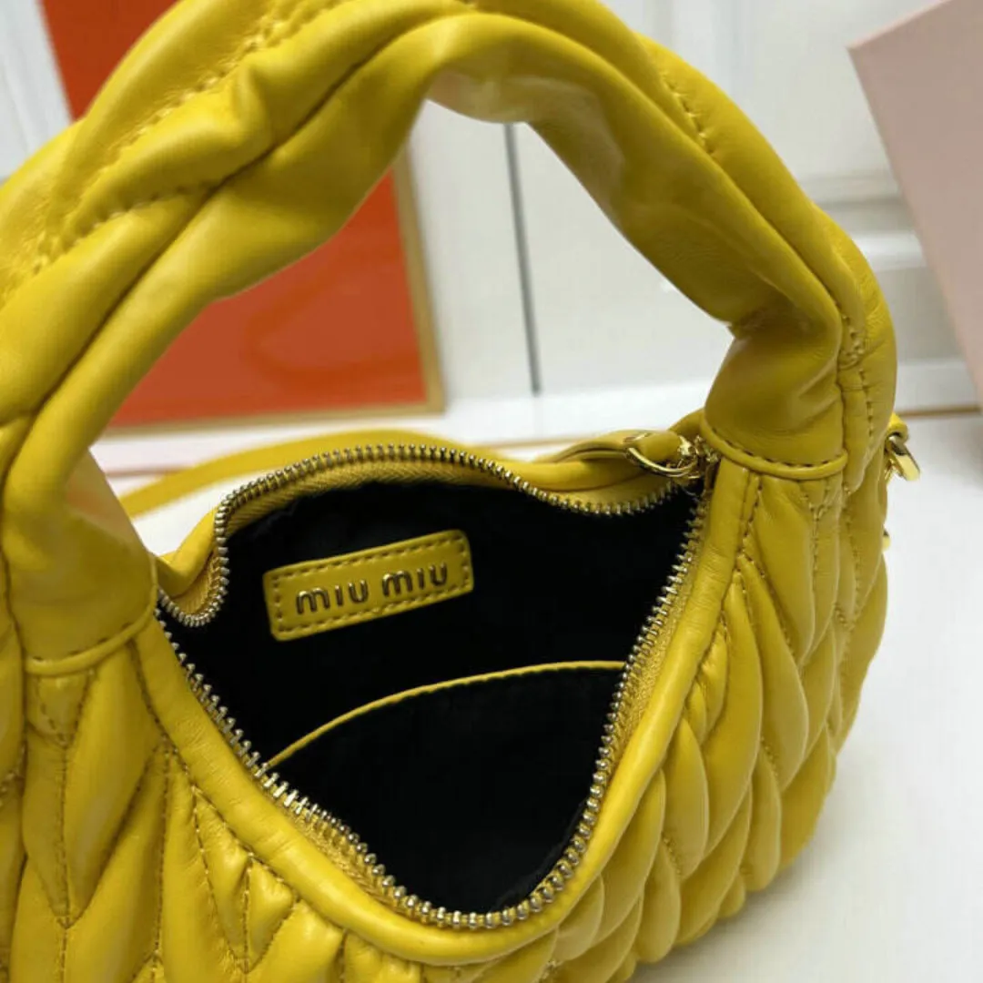 MM Wander Matelassé Nappa Leather Yellow Bag - MM0059 - Image 9