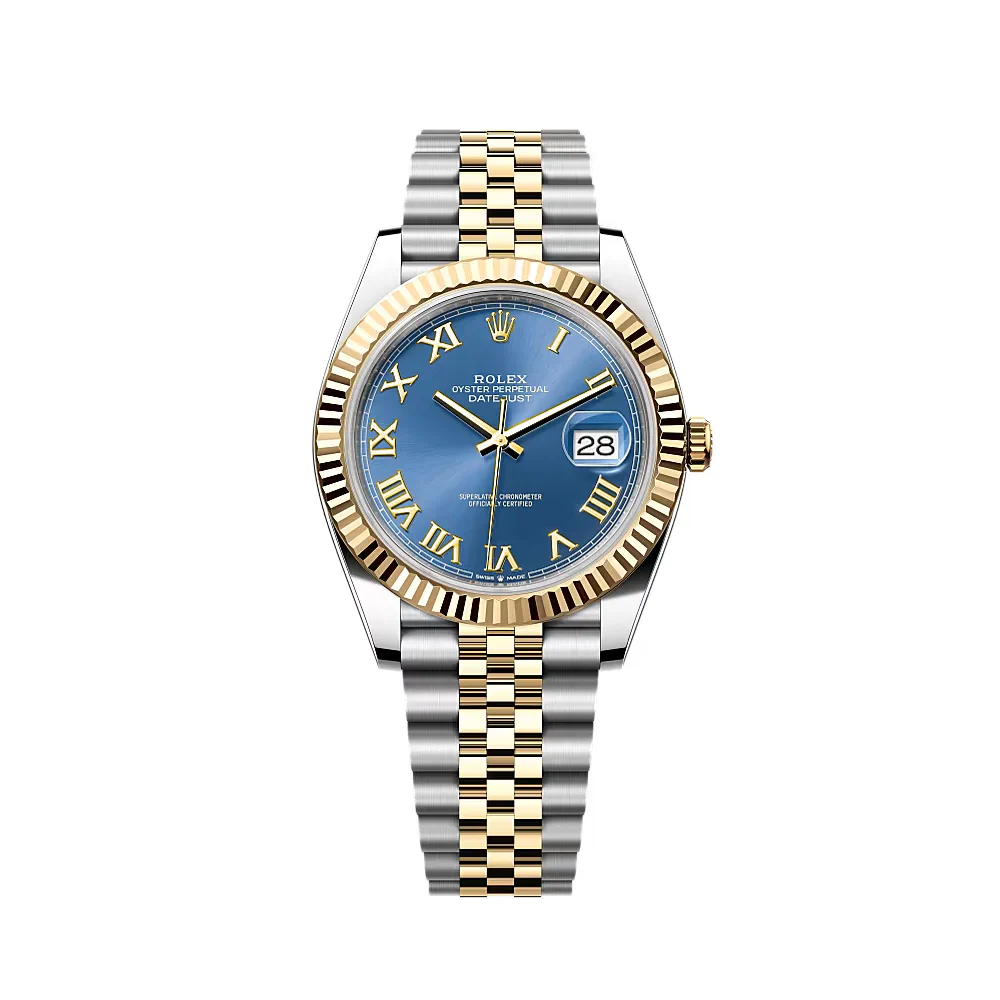 RL Datejust 41 126333 Gold Blue Navy Jubilee Bracelet Custom - RL0034