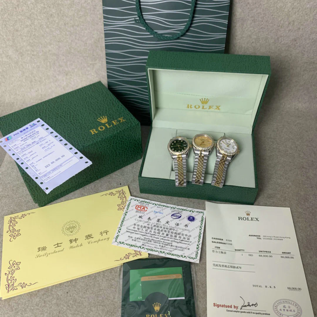 RL Datejust 36 126283 Gold Green Dial Diamond Jubilee Bracelet Custom - RL0035 - Image 4