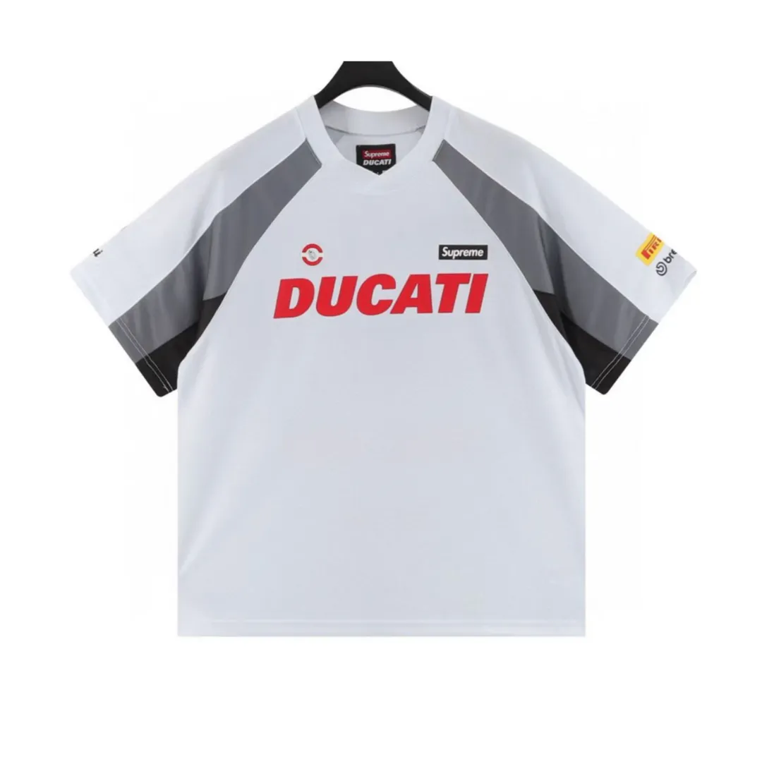 SUP x Ducati Racing Jersey T-Shirt in White - 510 - spm0000510