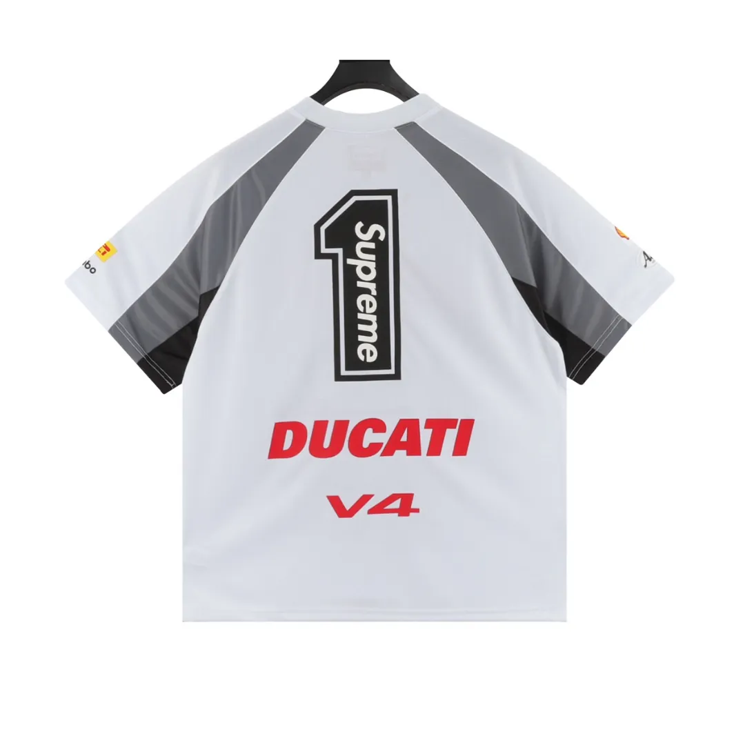 SUP x Ducati Racing Jersey T-Shirt in White - 510 - spm0000510 - Image 2