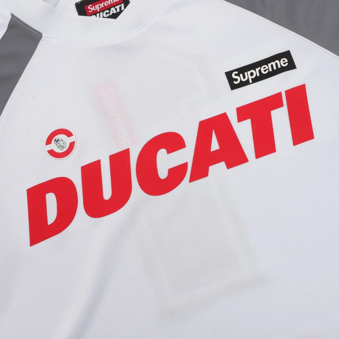 SUP x Ducati Racing Jersey T-Shirt in White - 510 - spm0000510 - Image 4