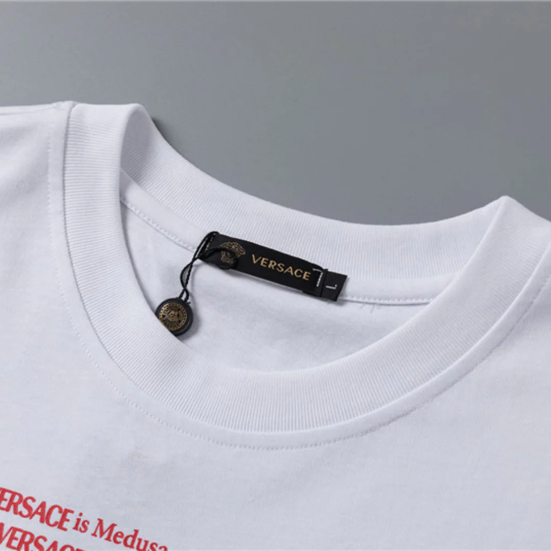 VS Medusa Safety Pin-print Cotton T-shirt in White - vs0000088 - Image 8