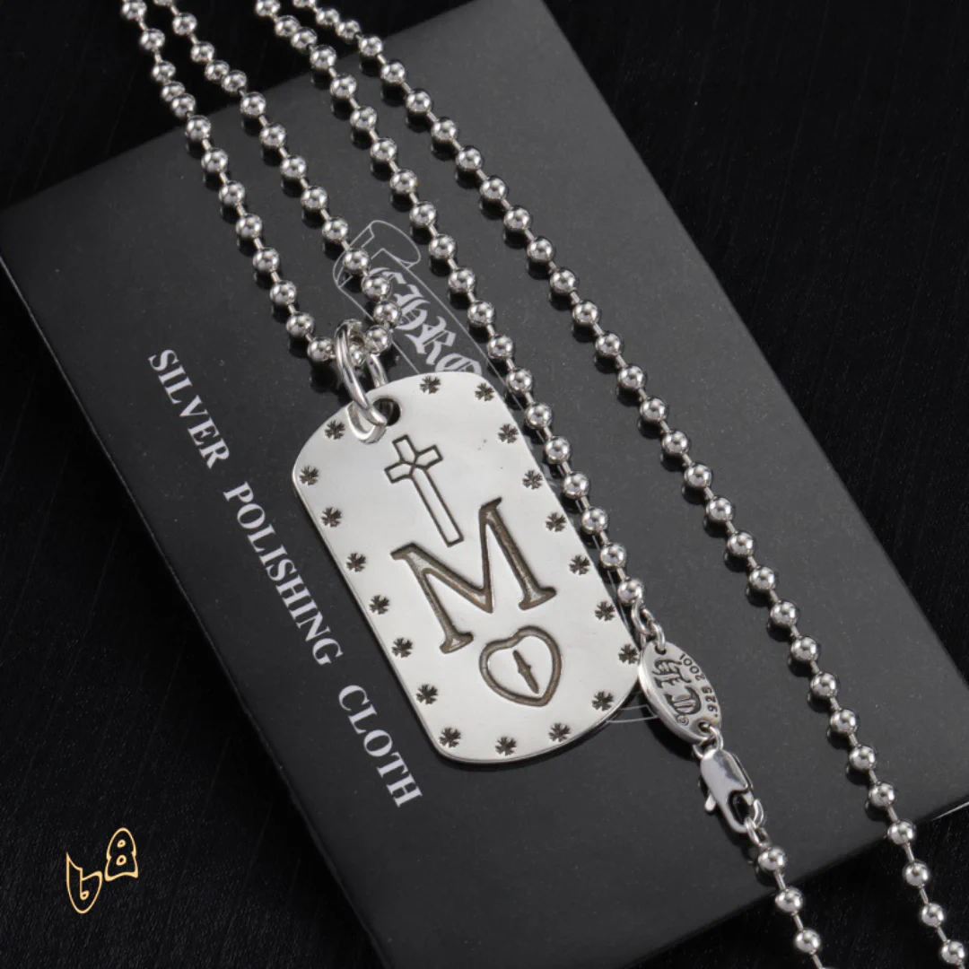 CH M Love Pattern Square Necklace - CH0006 - Image 6