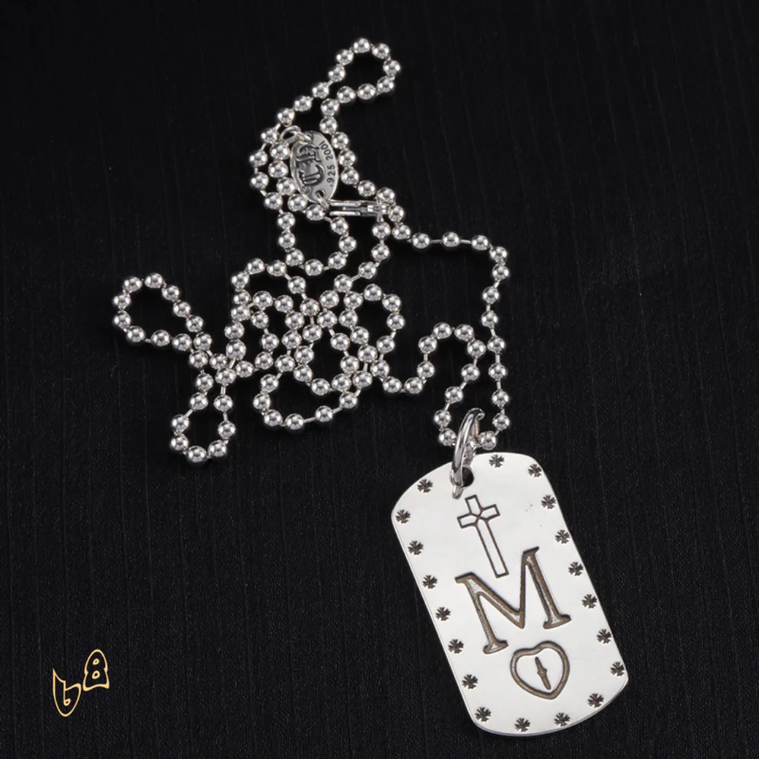 CH M Love Pattern Square Necklace - CH0006 - Image 5