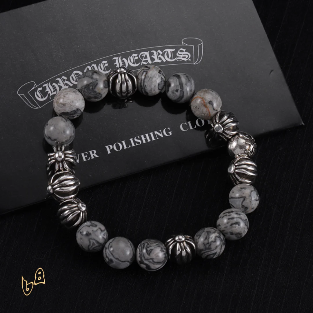 CH Grey Beaded Cross Bracelet - CH0069 - Image 6