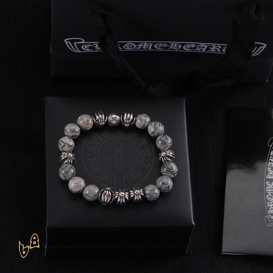 CH Grey Beaded Cross Bracelet - CH0069 - Image 5