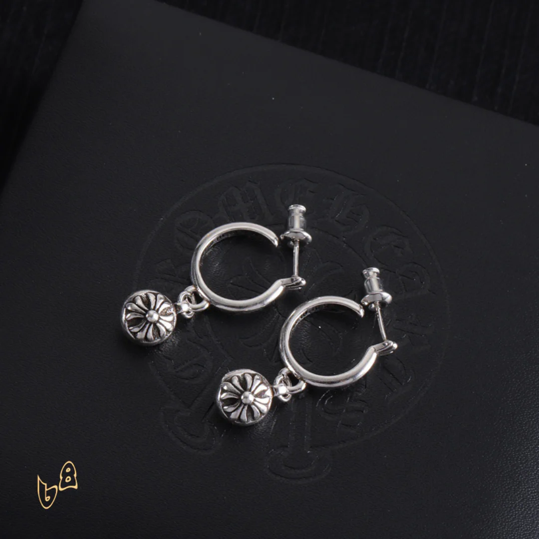 CH Cross Ball Flower Earrings - CH0155