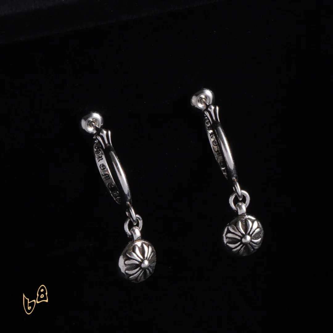CH Cross Ball Flower Earrings - CH0155 - Image 4