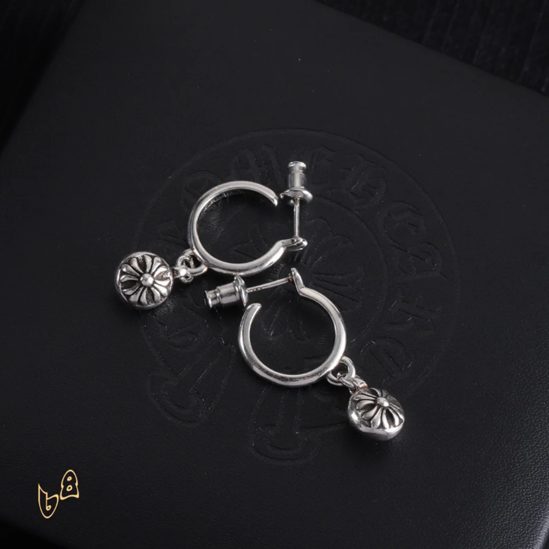 CH Cross Ball Flower Earrings - CH0155 - Image 3
