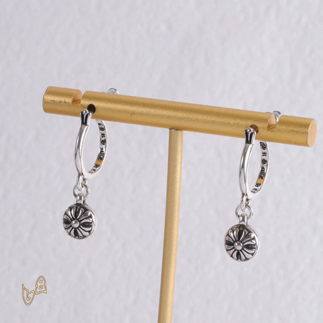 CH Cross Ball Flower Earrings - CH0155 - Image 2