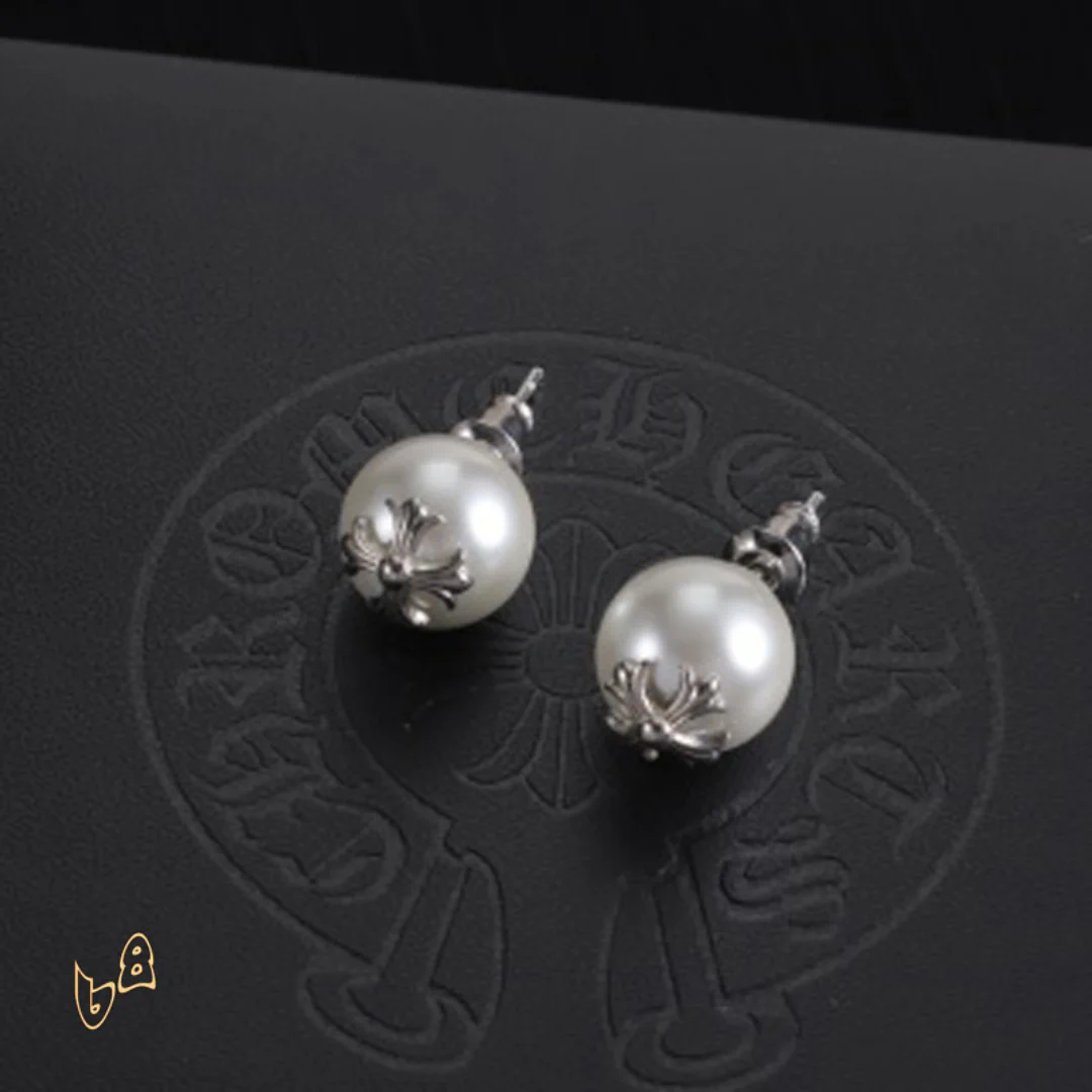 CH Cross Pearl Dangle Earrings - CH0168